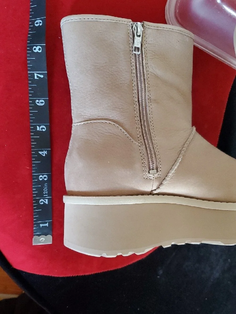 UGG Cityfunc Nubuck Leather Platform Boots In Sand Size 8